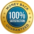 100 per cent satisfaction money-back badge