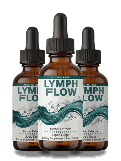Three Lymph Flow dropper bottles